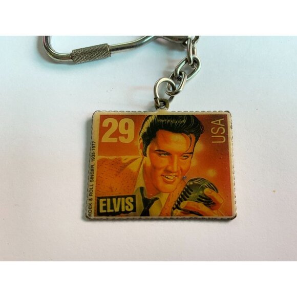 Vintage Elvis Presley USA 29 CENT Stamp Keychain - Picture 3 of 4